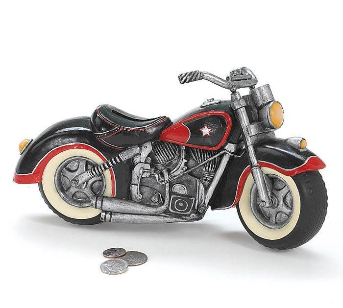 Resin Motorcycle Shaped Coin Bank