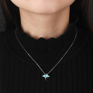 Opal Stingray Pendant Necklace