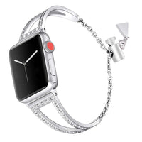 Correa de Apple Watch con brazalete de diamantes de imitación