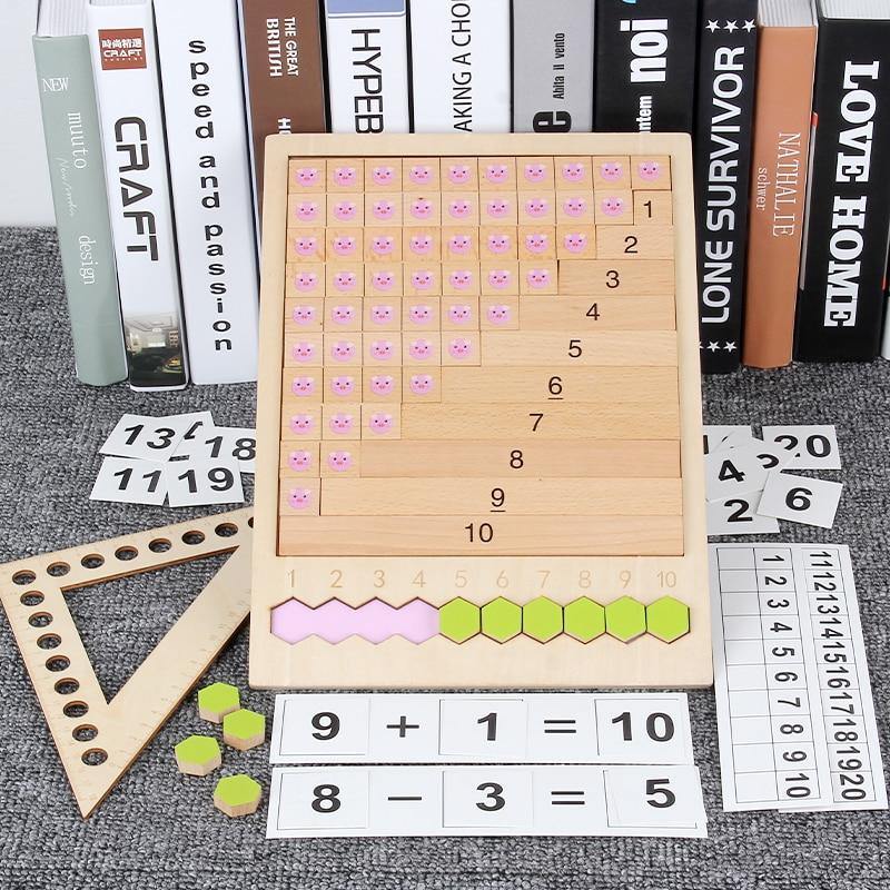 Puzzle mathématique éducatif en bois