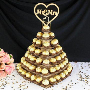Mr & Mrs Heart Dessert Stand Centerpiece