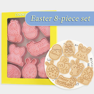 Molde para galletas de Pascua, conejito de dibujos animados, huevo de Pascua, prensa para galletas