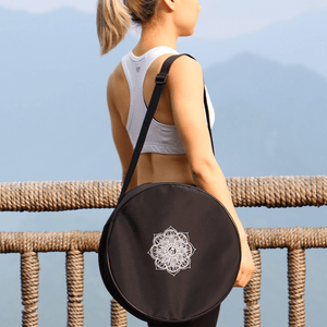 Bolsa de rueda de yoga con flor de mandala negra