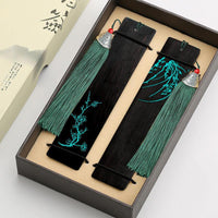 Coffrets cadeaux de marque-pages en bois sculpté chinois
