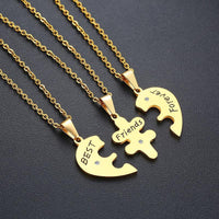 Best Friends Forever Heart Puzzle Necklaces (3 Pcs)
