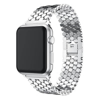 Fish Scale Style Metal Apple Watch Band