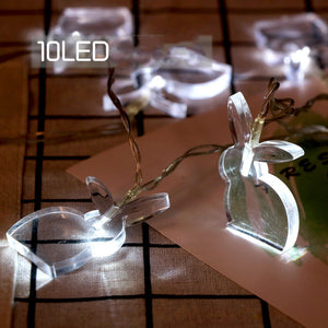 Guirlandes lumineuses décoratives en fil transparent à LED, lapin de pâques, animaux