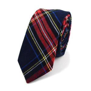 Cravates fines en flanelle de coton à carreaux rouges