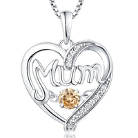 Collar de plata S925 con forma de corazón pulsátil para mamá, regalo para el día de la madre, colgante inteligente con piedras natales
