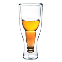Vidrio de botella de cerveza Pilsner de doble capa