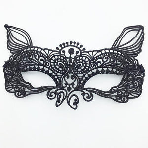 Máscara de mascarada de gato de encaje