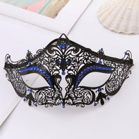Máscaras de disfraces de ojo de gato de encaje metálico
