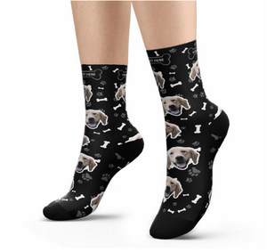 Pet head print socks