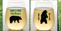 BLACK BEAR Stemless Shatterproof Wine Glasses (2 Pack)
