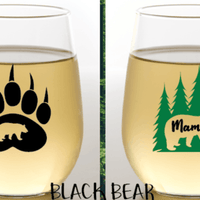 BLACK BEAR Stemless Shatterproof Wine Glasses (2 Pack)