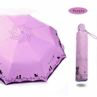 Parapluie Compact Chatons et Fleurs
