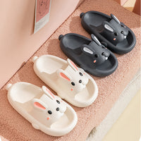 Pantoufles de lapin mignonnes pour enfants et femmes, chaussures d'été pour la maison, pantoufles de salle de bain

