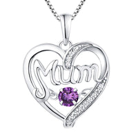 Collar de plata S925 con forma de corazón pulsátil para mamá, regalo para el día de la madre, colgante inteligente con piedras natales
