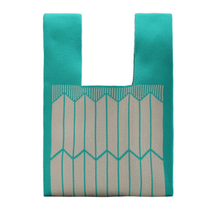 Mini sac fourre-tout en tricot à motif géométrique abstrait