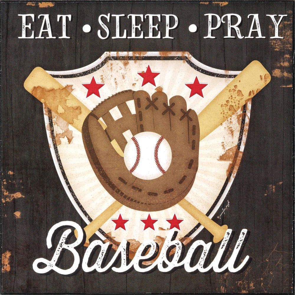 Placa de pared de béisbol Eat Sleep Pray
