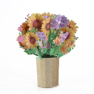 Creative 3D Three-dimensional Greeting Card Paper Holding Flowers