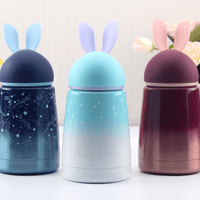 Gradient Color Stainless Steel Tumbler with Rabbit Ears
