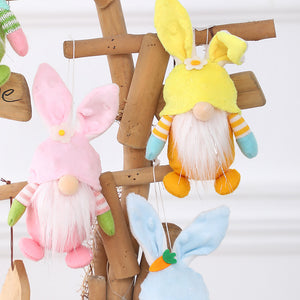 Pendentif d'ornement de poupée Gnome de lapin de Pâques