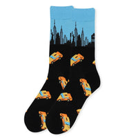 Taxi Cabs and New York Skyline Socks (Mens)