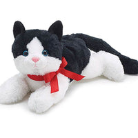 Gato de peluche blanco y negro