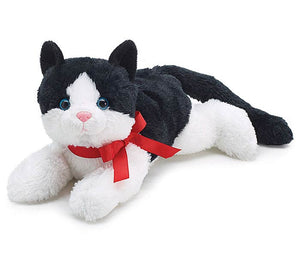 Gato de peluche blanco y negro
