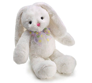 Plush White Bunny with Sheer Easter Egg Bow