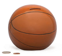 Huchas de cerámica con forma de pelota deportiva
