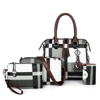 Luxury Plaid Handbag Set (4 Pcs)
