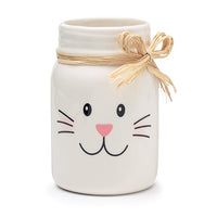 Bunny Face Ceramic Mason Jar Vase