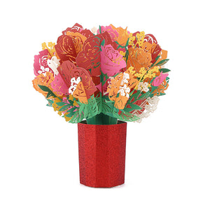 Papel De Tarjeta De Felicitación Tridimensional Creativo 3D Con Flores