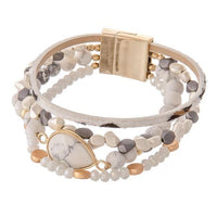 Bracelets à fermoir magnétique en perles semi-précieuses