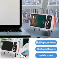 Support de téléphone avec haut-parleur Bluetooth TV rétro