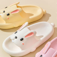 Pantoufles de lapin mignonnes pour enfants et femmes, chaussures d'été pour la maison, pantoufles de salle de bain
