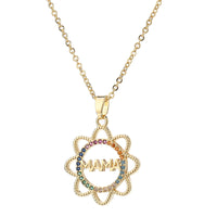 Mom Necklace Pendant Colored Zircon Clavicle Chain

