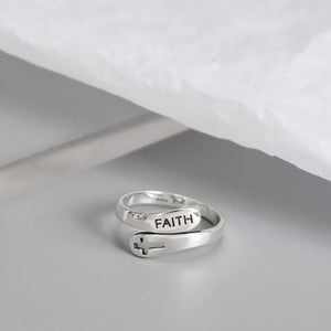 Faith and Cross Wrap Ring