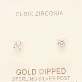Rose Gold CZ Stud Earrings