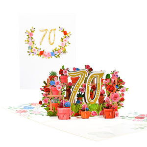 Tarjeta de felicitación de aniversario de flores estéreo 3D