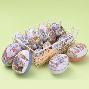 Nuevo Caja de lata creativa para huevos de hojalata decorativa