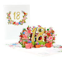 Carte de voeux d'anniversaire de fleurs stéréo 3D
