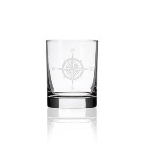 Compass Rose Double Old Fashioned Glasses (Set of 4)