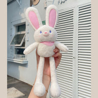 Porte-clés de poupée extensible en peluche avec oreilles de lapin