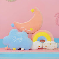 Rainbow Clouds and Moon Plush
