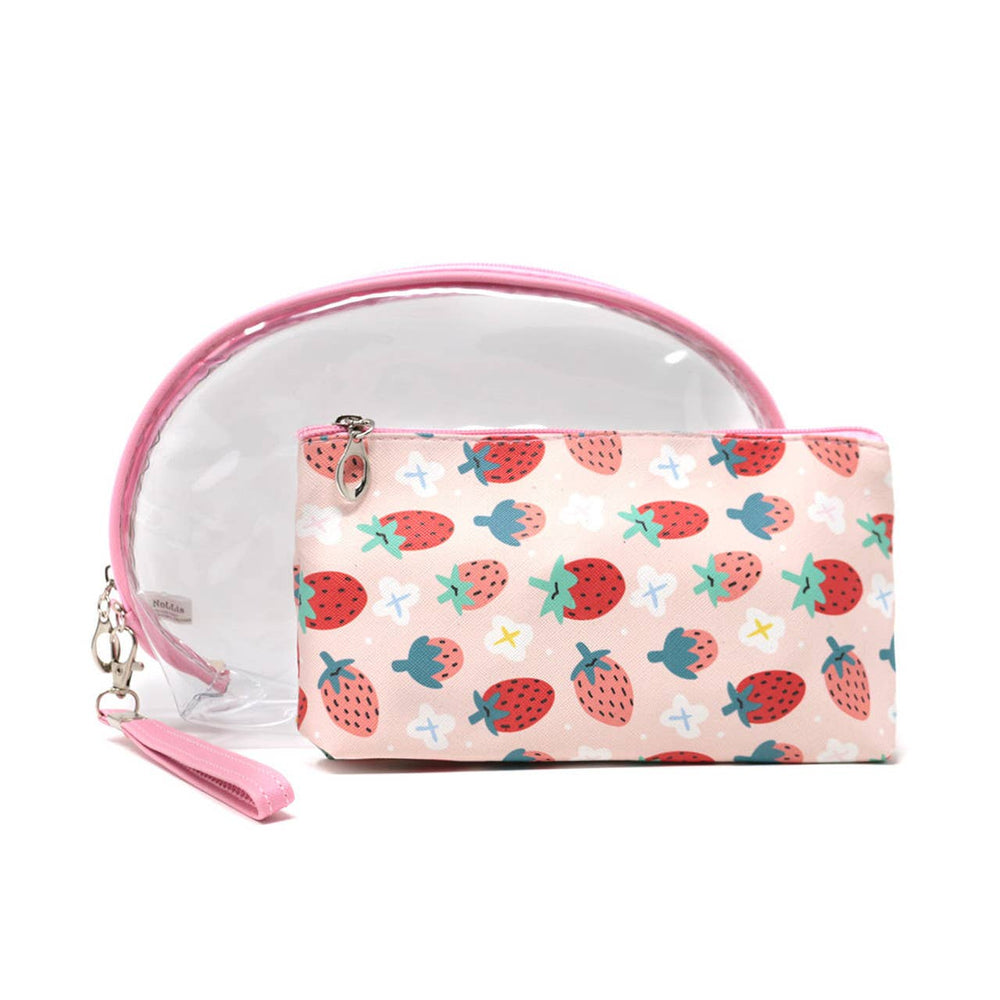 Strawberry Cosmetic Bag Set (2 Pcs)