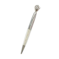 Bolígrafos de metal con tapa de corona rellenos de cristal