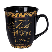 Grande tasse à café Faith Hope Love 1 Corinthiens 13:13
